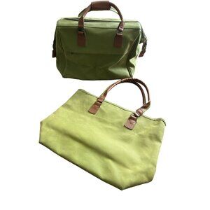 Bellemonde lime green travel bag and tote bag